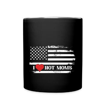 I Love Hot Moms - Tasse einfarbig - Schwarz - Vorne