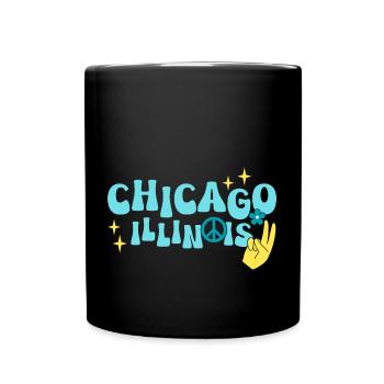 Chicago 70er Jahre Hippie - Tasse einfarbig - Schwarz - Vorne