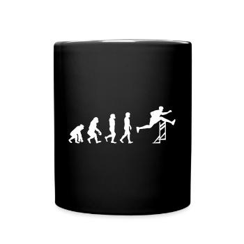 Hürden Hürdenlauf Hürdenläufer Evolution - Tasse einfarbig - Schwarz - Vorne