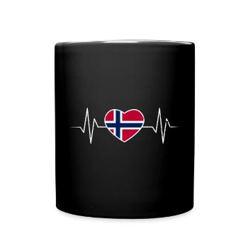 Norvège Heartbeat - Mug uni - noir - Devant
