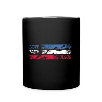 faith jesus pray christ kirche - Tasse einfarbig - Schwarz - Vorne
