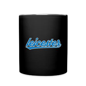 Leicester Blau Script Design - Tasse einfarbig - Schwarz - Vorne