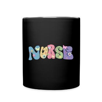 Cool Flower Nurse Cadeau pour les infirmières futures infirmières - Mug uni - noir - Devant