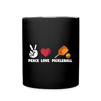 Pickleball Love Peace Schläger Sportart Spieler - Tasse einfarbig - Schwarz - Vorne