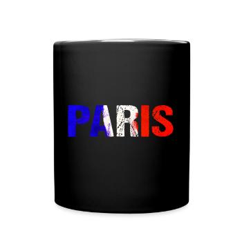 Paris Frankreich Flagge - Tasse einfarbig - Schwarz - Vorne