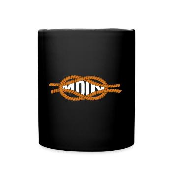 Küstenwind Nordsee Kapitän moin moin Küstenkind - Tasse einfarbig - Schwarz - Vorne