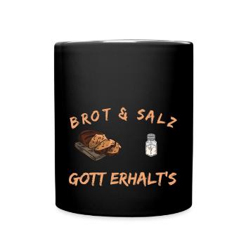 Einzug Hausbau Brot & Salz Hausbauer Idee - Tasse einfarbig - Schwarz - Vorne