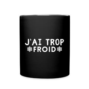 J’ai trop froid. Flocons de neige - Mug uni - noir - Devant