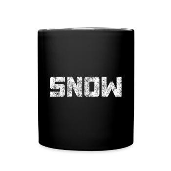 Snow Frosty Structure Capital Letters Quota - Full Colour Mug - black - Front