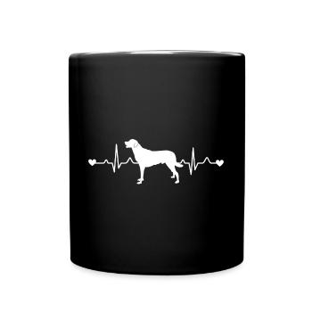 Anatolischer Hirtenhund Herzschlag Puls EKG - Tasse einfarbig - Schwarz - Vorne