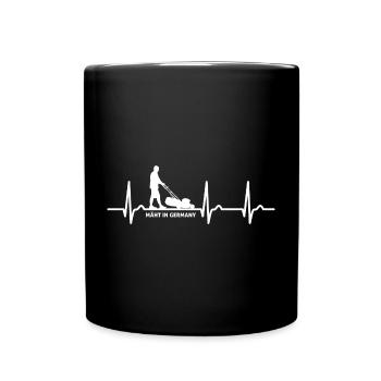 Courbe ECG - courbe cardiaque - pouls - tondeuse à gazon Allemagne - Mug uni - noir - Devant