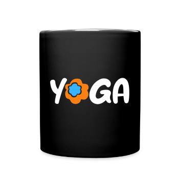 Yoga Flower Namaste om Fan Meditation Spring - Full Colour Mug - black - Front