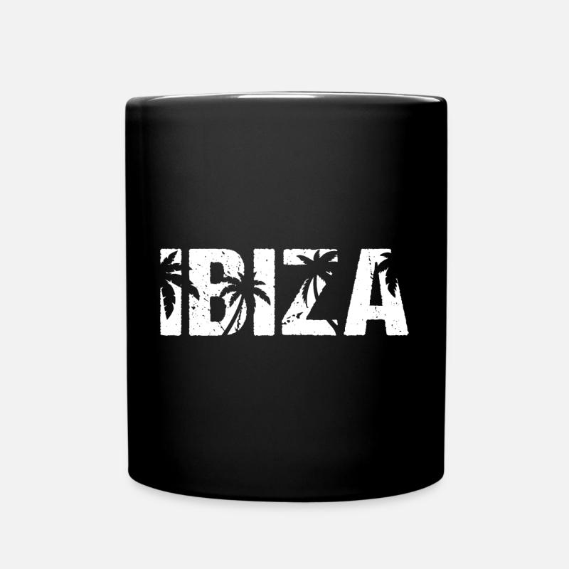 Ibiza Palmen - Tasse einfarbig - Schwarz