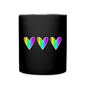 MOM. MOTHER's DAY. HAPPY MOTHER'S DAY. HEART - Full Colour Mug - black - Front