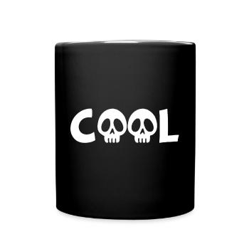 Skull and cool (white) - Full Colour Mug - black - Front