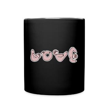 Faultier LOVE Yoga - Tasse einfarbig - Schwarz - Vorne