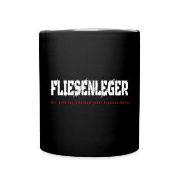 Fliesenleger Design - Tasse einfarbig - Schwarz - Vorne