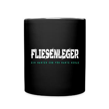Fliesenleger Design - Tasse einfarbig - Schwarz - Vorne