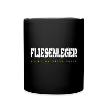 Fliesenleger Design - Tasse einfarbig - Schwarz - Vorne