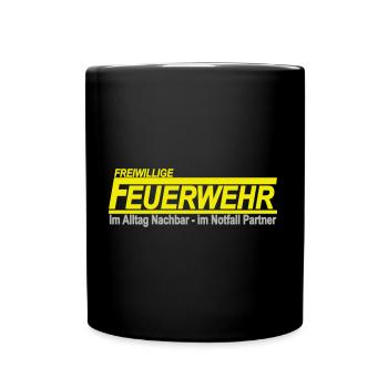 Feuerwehr - Ehrenamt - Freiwillige Feuerwehr - Tasse einfarbig - Schwarz - Vorne