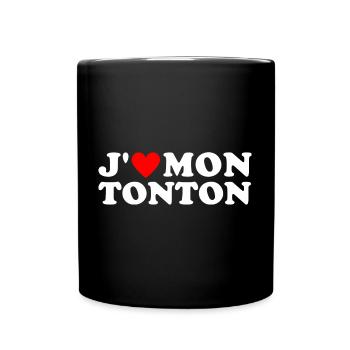 J' aime mon tonton cadeau oncle coeur rouge - Mug uni - noir - Devant