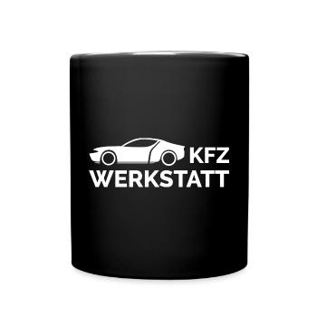 kfz werkstatt Geschäft Symbol Auto Garage Logo - Tasse einfarbig - Schwarz - Vorne