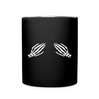 Skelett-Hand - Tasse einfarbig - Schwarz - Vorne