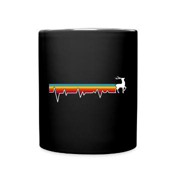 Prismatic Deer Heartbeat - Full Colour Mug - black - Front