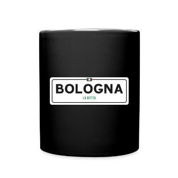 Ortsschild Bologna - Tasse einfarbig - Schwarz - Vorne