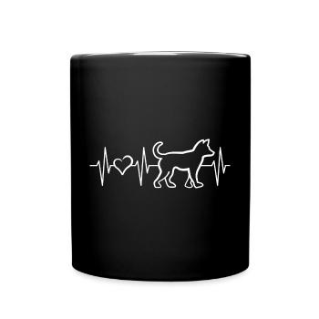 Pulse Dogs Symbol Heartbeat Heart Dog Animals Icon - Full Colour Mug - black - Front