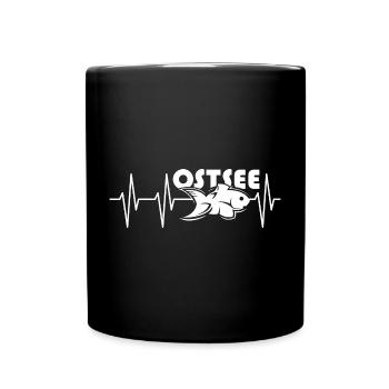 Ostsee Fisch Puls Fische Symbol See Meer Icon Logo - Tasse einfarbig - Schwarz - Vorne