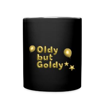 Oldie Mais Or, Or, 3D, Lettres, Ballons - Mug uni - noir - Devant