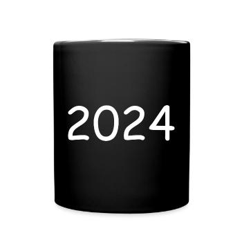 2024 année blanc - Mug uni - noir - Devant