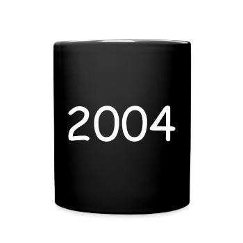 2004 20.Geburtstag birthday Jahreszahl weiß - Tasse einfarbig - Schwarz - Vorne