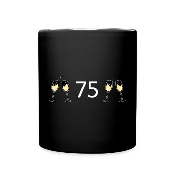 75th Birthday 75th Anniversary 75 Number 75 black - Full Colour Mug - black - Front