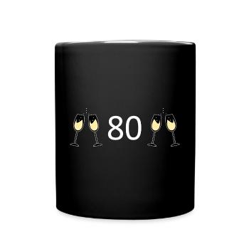 80th Birthday 80th Anniversary 80 Number 80 white - Full Colour Mug - black - Front