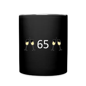 65th Birthday 65 Years Anniversary 65 Number 65 Black - Full Colour Mug - black - Front