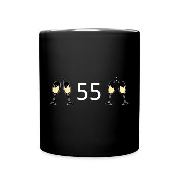 55th Birthday 55th Anniversary 55 Number 55 black - Full Colour Mug - black - Front