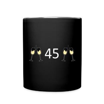 45th Birthday 45th Anniversary 45 Number 45 white - Full Colour Mug - black - Front