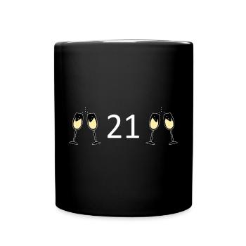 21st Birthday 21 Years Anniversary 21 Years Number 21 - Full Colour Mug - black - Front