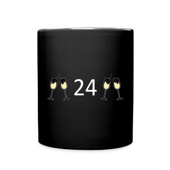 24.Geburtstag 24 Jahre Jubiläum 24 Jahre Zahl 24 - Tasse einfarbig - Schwarz - Vorne
