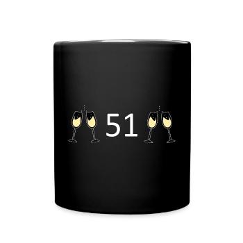 51st Birthday 51 Years Anniversary 51 Number 51 white - Full Colour Mug - black - Front