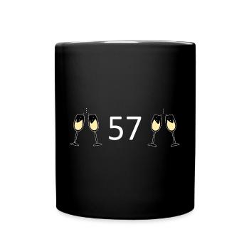 57.Geburtstag 57 Jahre Jubiläum 57 Zahl 57 - Tasse einfarbig - Schwarz - Vorne