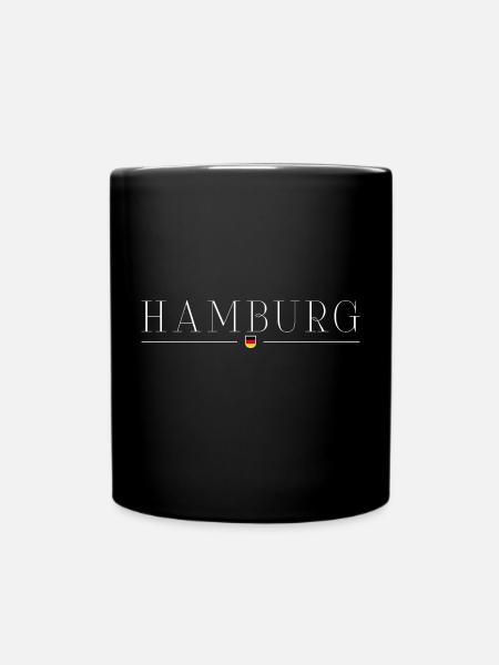 Hamburg Eleganz T-Shirt - Tasse einfarbig - Schwarz
