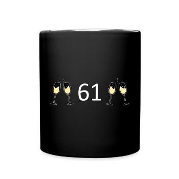 61st Birthday 61 Years Jubilee 61 Number 61 white - Full Colour Mug - black - Front