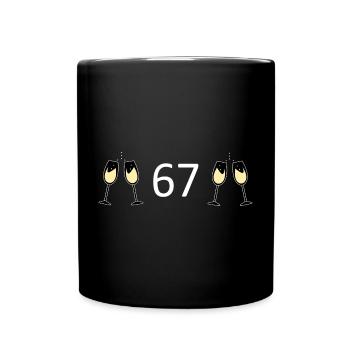 67.Geburtstag 67 Jahre Jubiläum 67 Zahl 67 - Tasse einfarbig - Schwarz - Vorne
