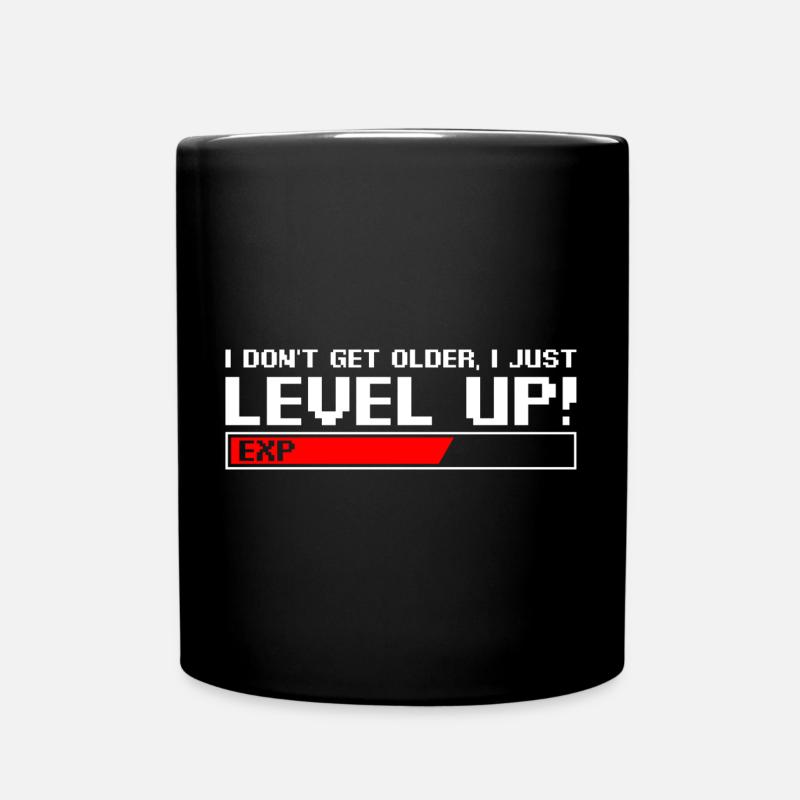 Retro Level Up Pixel T-Shirt - Tasse einfarbig - Schwarz