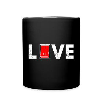 Liebeskarte Fettes rotes Symbol - Tasse einfarbig - Schwarz - Vorne