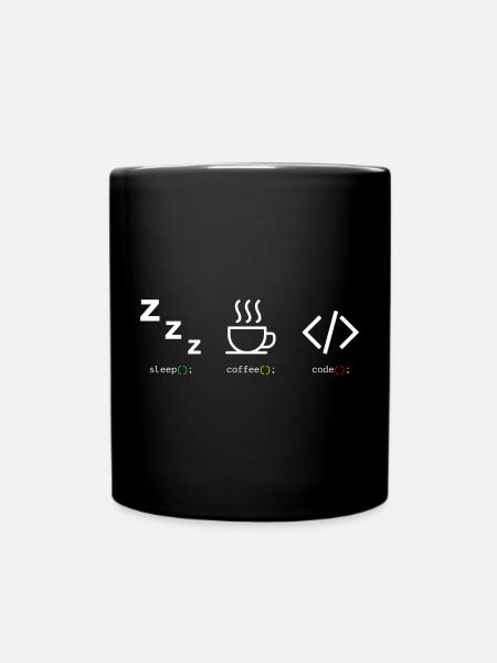 Code Kaffee Schlaf Trio - Tasse einfarbig - Schwarz