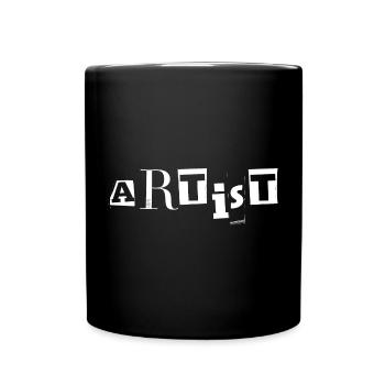Künstlertypografie - Tasse einfarbig - Schwarz - Vorne